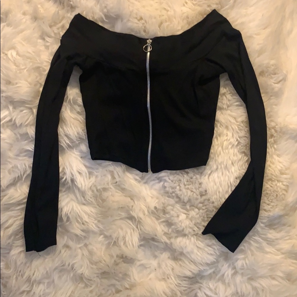 Zara cropped off the shoulder top
